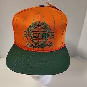 Vintage University Of Miami Hurricanes Hat  Snapback Made In USA New Old Stock